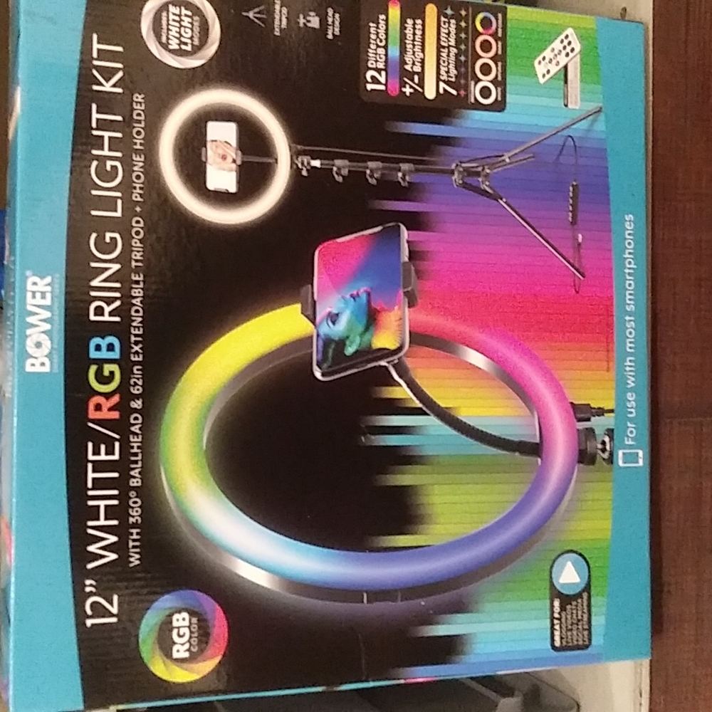 Bower Smart Photography Series Brand. Size 12" White/RGB Ring Light Kit